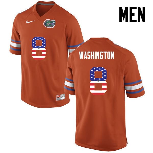 NCAA Florida Gators Nick Washington Men's #8 USA Flag Fashion Nike Orange Stitched Authentic College Football Jersey AFI5664XC